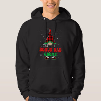 Bonus Dad Gnome Buffalo Plaid Matching Christmas G Hoodie