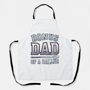 Bonus Dad of a Baller Vintage Sports Shirt Design_ Apron