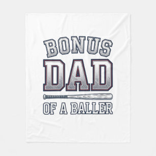 Bonus Dad of a Baller Vintage Sports Shirt Design_ Fleece Blanket