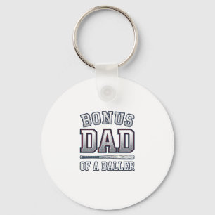 Bonus Dad of a Baller Vintage Sports Shirt Design_ Key Ring