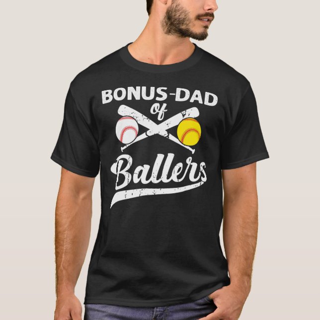 Bonus Dad of Ballers Bonus Dad of Baseball T-Shirt (Front)