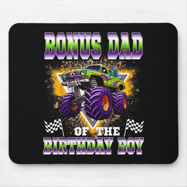 Bonus Dad Of The Birthday Boy Monster Truck Birthd Mouse Pad (Front)