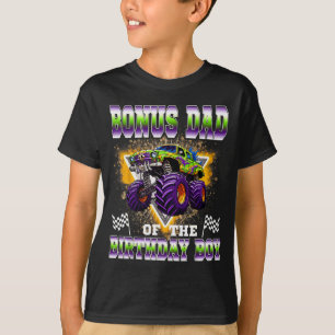 Bonus Dad Of The Birthday Boy Monster Truck Birthd T-Shirt