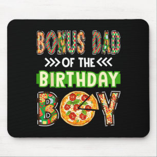 Bonus dad of the boy birthday boy pizza lover mouse pad