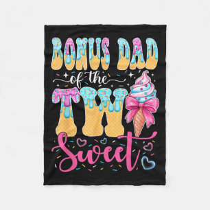 Bonus Dad of The Two Sweet 2nd Birthday Girl Ice Fleece Blanket