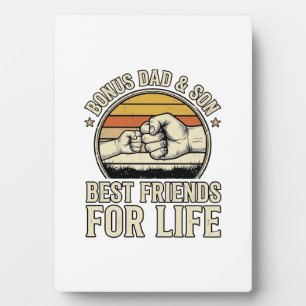 Bonus Dad & Son Best Friends Vintage Shirt Design_ Plaque