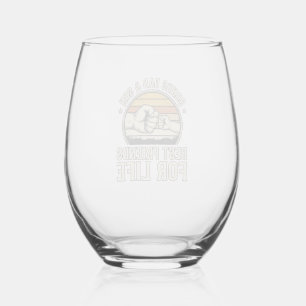 Bonus Dad & Son Best Friends Vintage Shirt Design_ Stemless Wine Glass