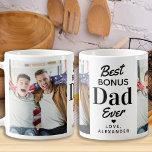 BONUS DAD Step Dad Father's Day Custom 2 Photo Coffee Mug<br><div class="desc">Surprise your bonus dad or step dad this fathers day with a personalised photo coffee mug. "Best Bonus DAD Ever ." Personalise this bonus dad mug with favourite photos, message and name.. Visit our collection for the best dad father's day gifts and personalised dad gifts. COPYRIGHT © 2020 Judy Burrows,...</div>