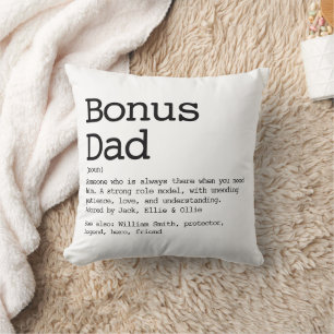 Bonus Dad Stepdad Definition Modern Cushion