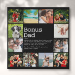 Bonus Dad Stepfather Definition Photo Collage Faux Canvas Print<br><div class="desc">Personalise with 12 favourite photos and personalised text for your special bonus dad, stepfather or stepdad to create a unique gift for Father's day, birthdays, Christmas, or any day you want to show how much he means to you. A perfect way to show him how amazing he is every day....</div>