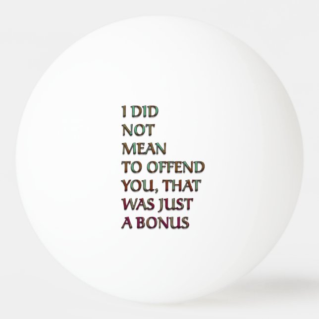 Bonus funny text ping pong ball (Back)