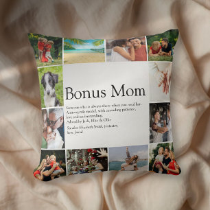 Bonus Mom Definition 12 Photo Collage Cushion