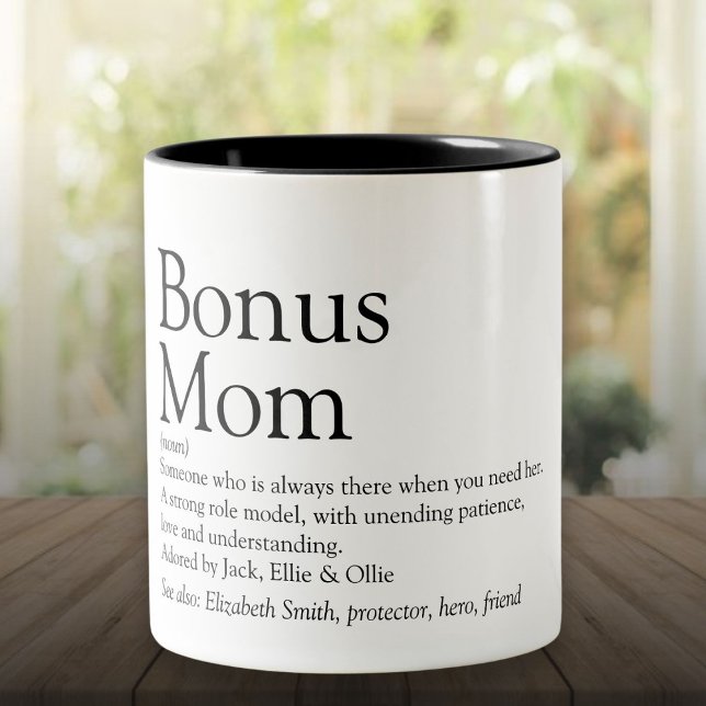 Bonus Mom Definition Quote Fun Modern Two-Tone Coffee Mug (Bonus Mom Definition Quote Fun Modern Two-Tone Coffee Mug)