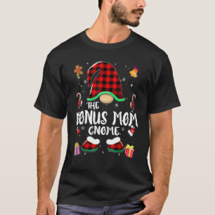 Bonus Mom Gnome Buffalo Plaid Red Matching Family T-Shirt