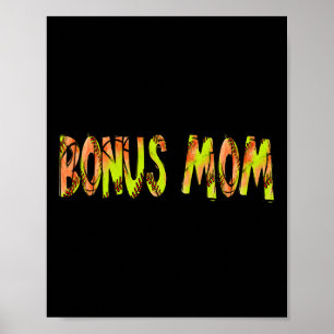Bonus Mom Of Both Half Sketll Softll Birthday Boy  Poster