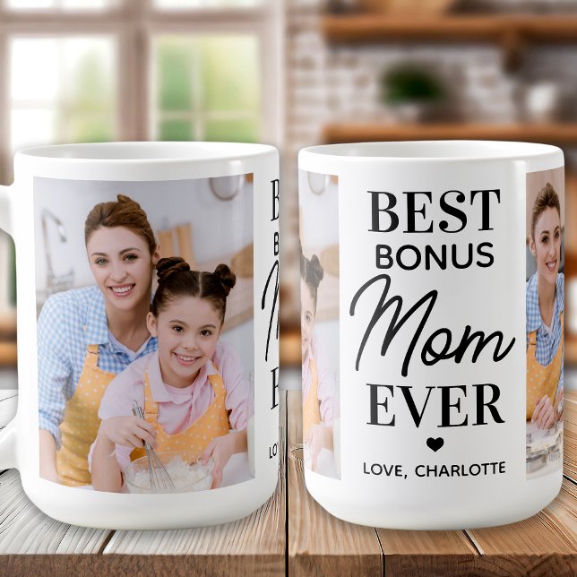 BONUS MOM Personalised 2 Photo Mother's Day Coffee Mug (Creator Uploaded)
