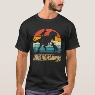 Bonus Mum Dinosaur T Rex Bonus Momsaurus 2 Kids Mo T-Shirt