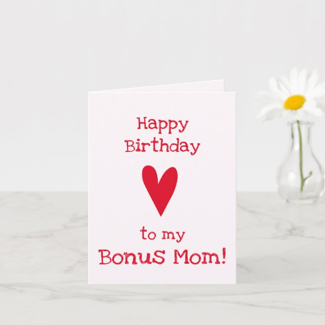 Bonus Mum! | Funny Stepmother's Birthday Card (Small Plant)