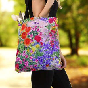 Bonus Mum Gift - Colourful Flower Design Tote Bag