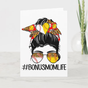 Bonus Mum Life Softll Sell Mother's Day Messy Bun Card