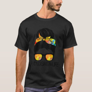 Bonus Mum Life Stepmom Mother s Day Messy Bun Hair T-Shirt