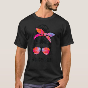 Bonus Mum Life Stepmom Mother's Day Messy Bun Hair T-Shirt