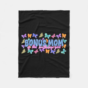 Bonus mum of the birthday girl butterfly family fleece blanket
