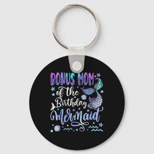 Bonus Mum Of The Birthday Mermaid Bday Girl Party  Key Ring