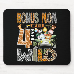 Bonus Mum of The Four Wild Safari 4th Birthday Boy Mouse Pad
