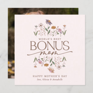 Bonus Mum Photo Mother's Day Card