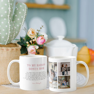 "Bonus Mum" Step Mum   Three Photo Collage Coffee Mug