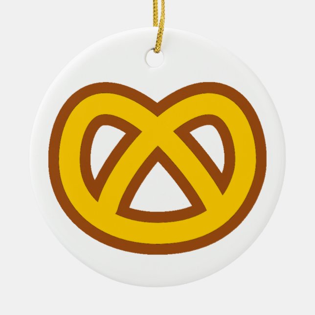 Bonus Pretzel Ceramic Tree Decoration (Front)