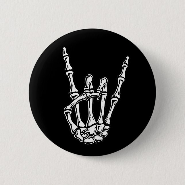 Bony Rock Hand 6 Cm Round Badge (Front)