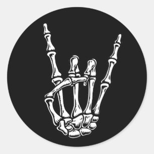 Bony Rock Hand Classic Round Sticker