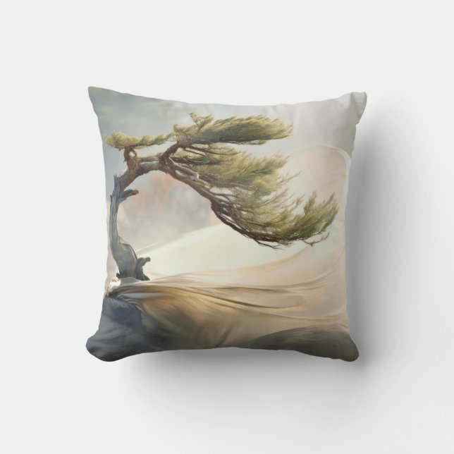Bonzai Plant Wind Tranquil Peaceful  Cushion (Front)