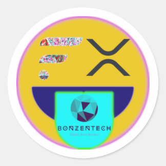 Bonzentech FLR XRP Crypto Face Sticker! Classic Round Sticker