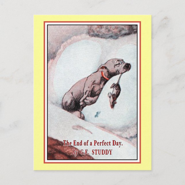 "Bonzo the Dog" in "End of Day" Postcard (Front)