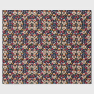 Boo22 Artist Poodle Boho Floral – Colourful Poodle Wrapping Paper