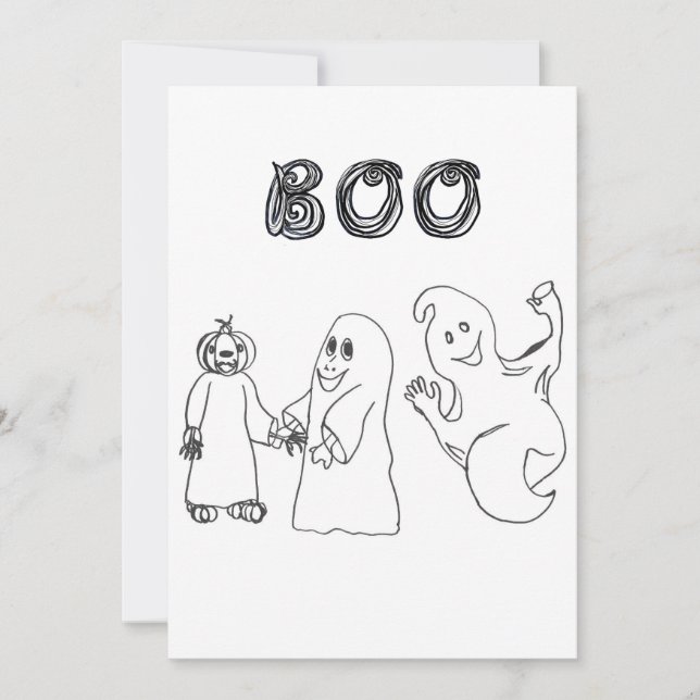 BOO 3 cute ghost trick or treaters Invitation (Front)