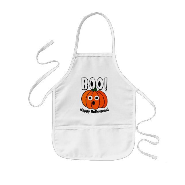 BOO! A Spooked Pumpkin Kids Apron (Front)