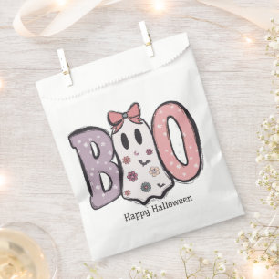 Boo Adorable Ghost Pastel Colours Happy Halloween Favour Bag