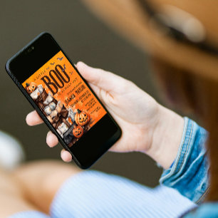 Boo Almost Due Pumpkin Diaper Cake Baby Shower Invitation