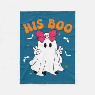 Boo &amp; boo funny matching halloween couples fleece blanket