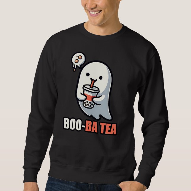 Boo-Ba Tea Ghost – Playful Halloween Boba Lover De Sweatshirt (Front)