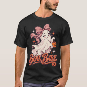Boo Babe Pink Ghost Halloween T-Shirt