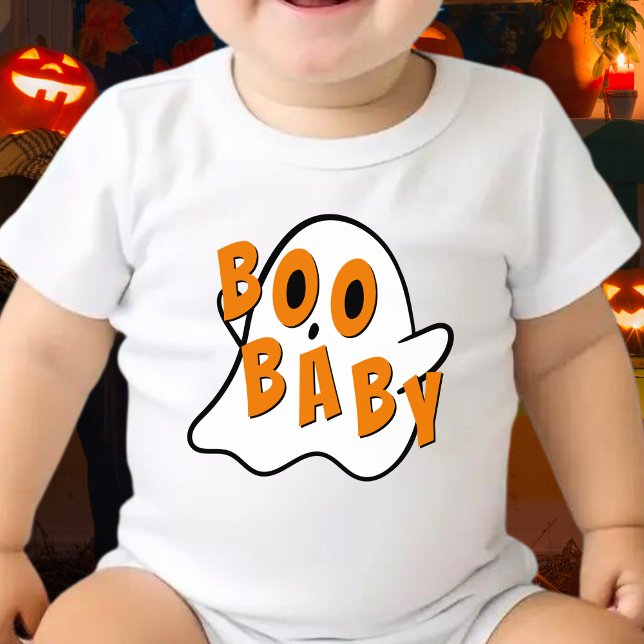 Boo Baby Kids Ghost Halloween White Baby Bodysuit (boo baby ghost Halloween bodysuit)