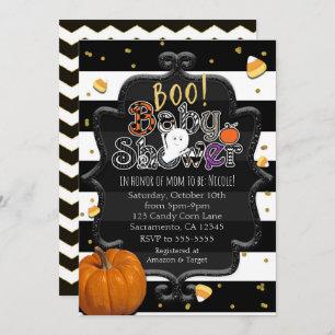 BOO! Baby Shower Ghost Whimsical Halloween Invitation