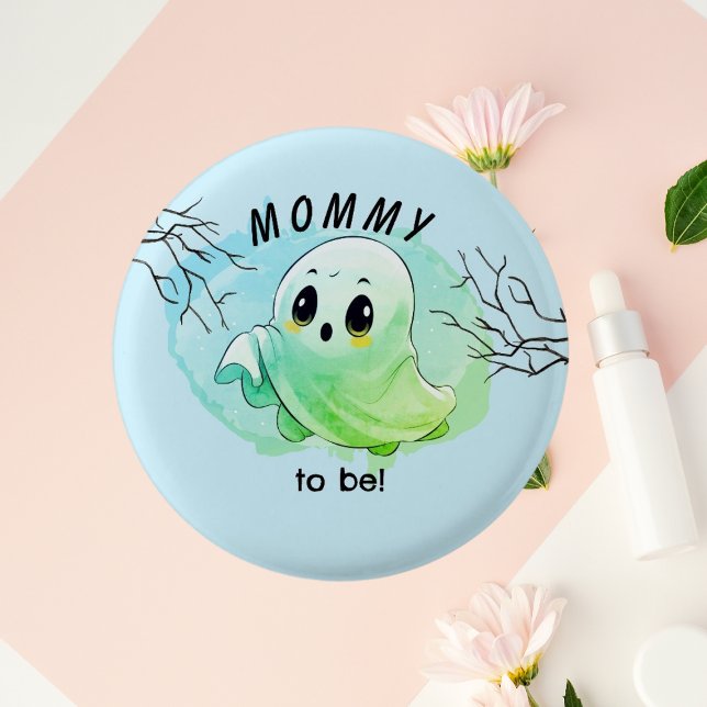 Boo Baby Shower Halloween Blue Themed Cute Party 3 Cm Round Badge (Creator Uploaded)