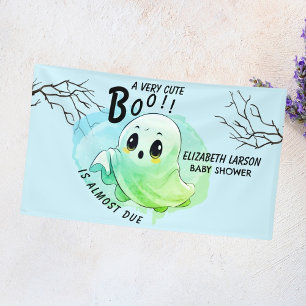 Boo Baby Shower Halloween Blue Themed Cute Party Banner