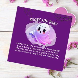 Boo Baby Shower Halloween Deep Purple Themed Party Enclosure Card